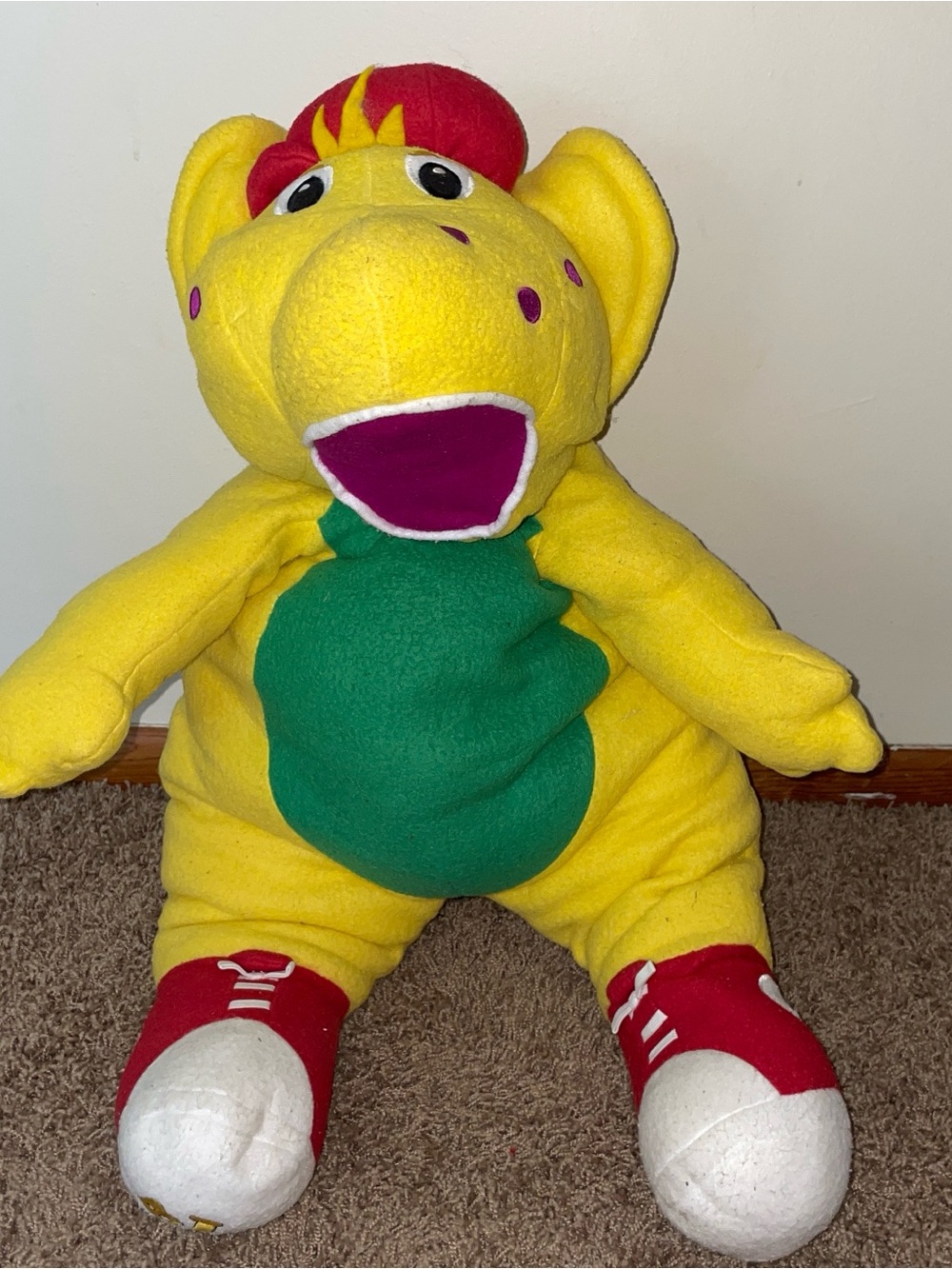 BJ -Barney‎ Plush Dragon with Red Sneakers 28 inches